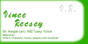 vince recsey business card
